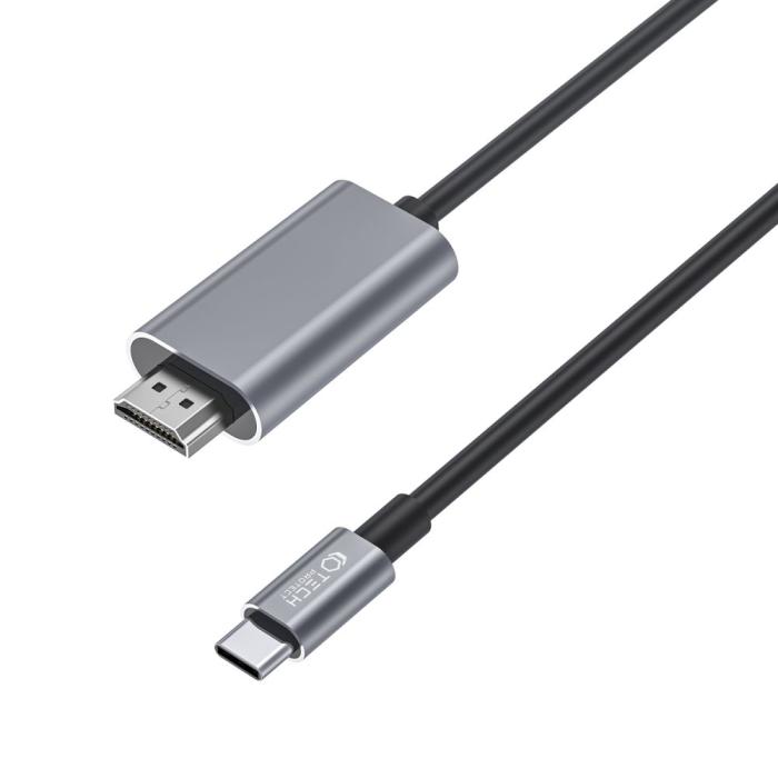 Bild 3, Tech-Protect Tech-Protect 2 m 4K 60Hz USB-C - HDMI Kabel UltraBoost Svart