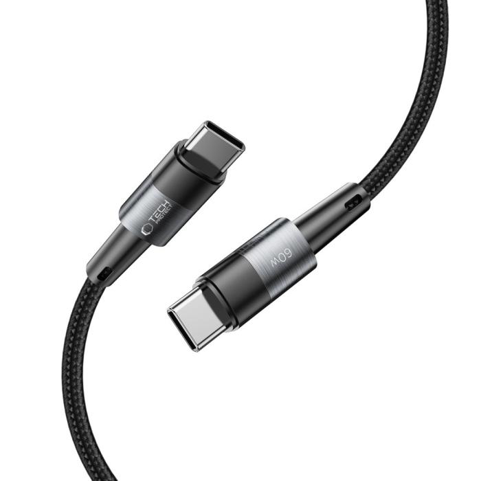 Bild 3, Tech-Protect Tech-Protect 2 m 60W/3A PD USB-C - USB-C Kabel UltraBoost Grå