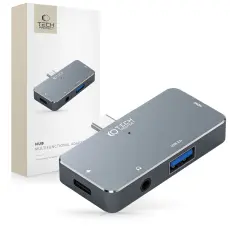 Tech-Protect Tech-Protect 4in1 USB-C Hub USB-A/HDMI/AUX/USB-C Gr&aring;