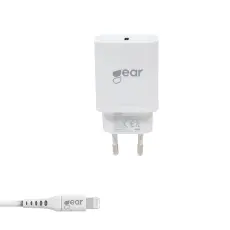 Gear GEAR 20W PD MFi V&auml;ggladdare Inkl. USB-C - Lightning Kabel Vit