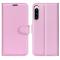 Sony Xperia 10 V Litchi Plånboksfodral Ljus Rosa