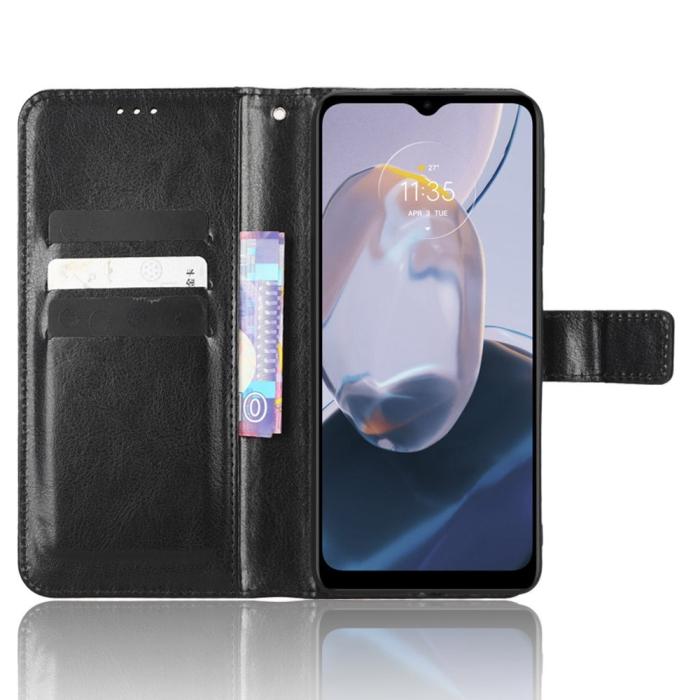 Bild 2,  Motorola Moto E22i Fodral Läder Svart