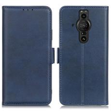  Sony Xperia Pro-I Fodral L&auml;der Med Magnetisk St&auml;ngning Bl&aring;