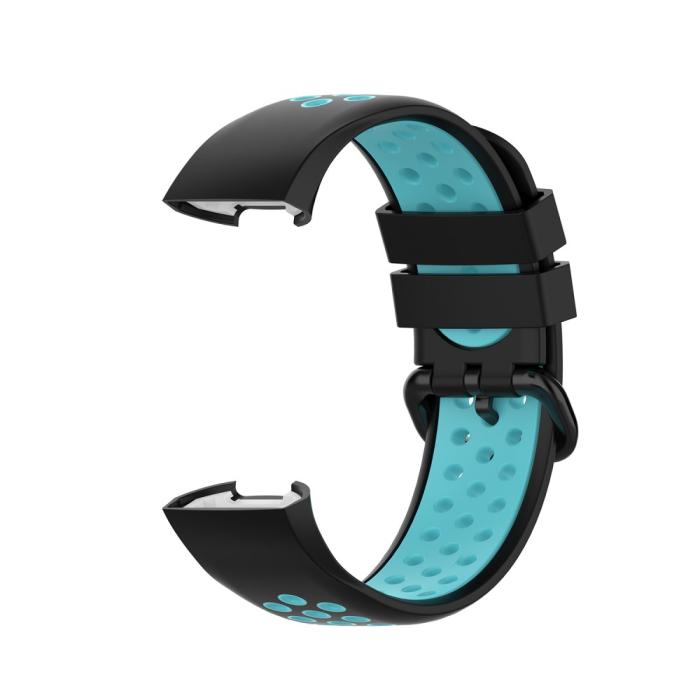 Bild 3,  Fitbit Charge 4/3 Silikon Träningsarmband Svart/Cyan