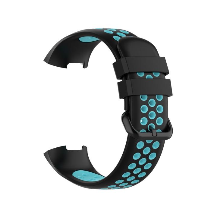 Bild 4,  Fitbit Charge 4/3 Silikon Träningsarmband Svart/Cyan