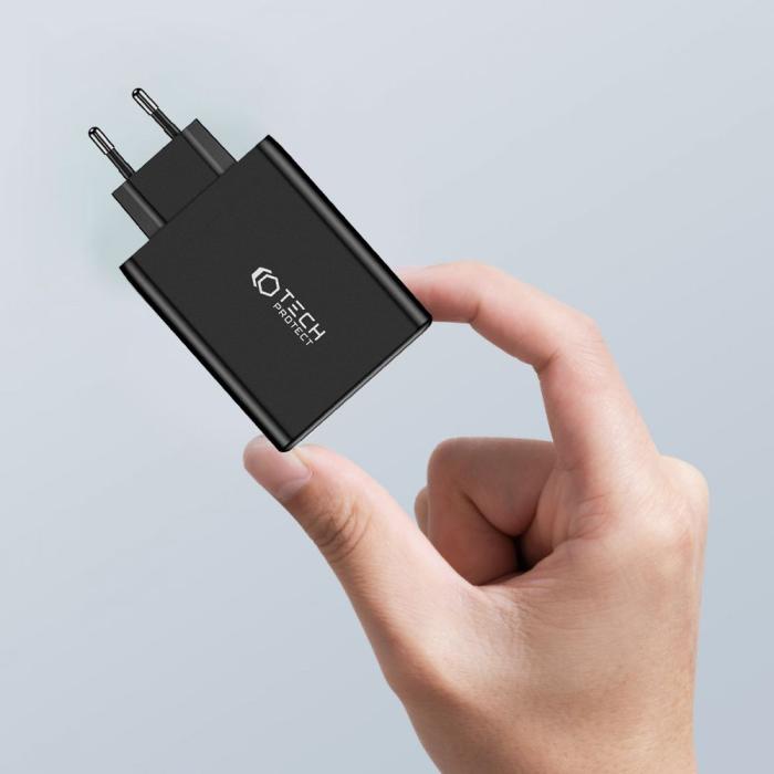 Bild 5, Tech-Protect Tech-Protect 100W GaN PD/QC Väggladdare 3x USB-C 1x USB-A Vit