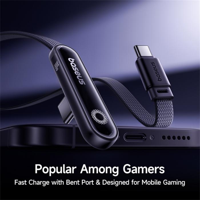 Bild 3, BASEUS Baseus 1m 100W USB-C - USB-C Elbow Kabel Svart