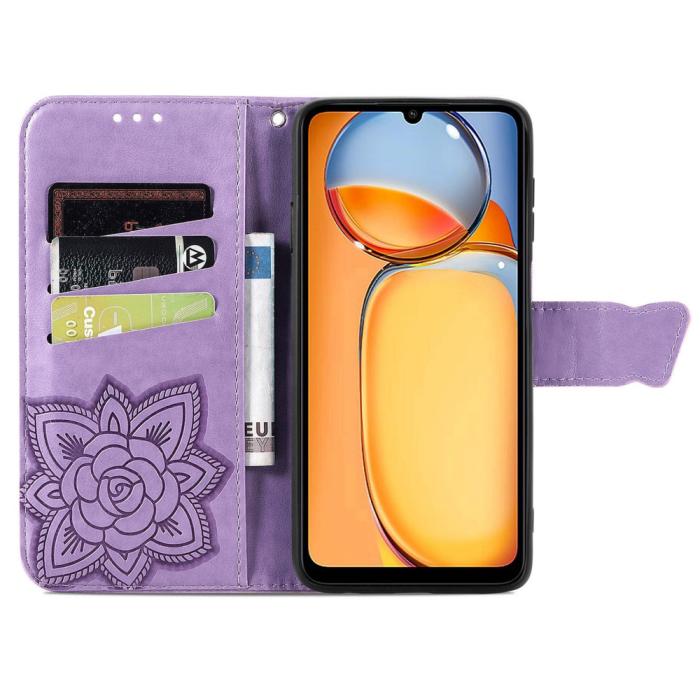 Bild 2,  Xiaomi Redmi 13C 4G Fodral Big Butterfly Ljus Lila