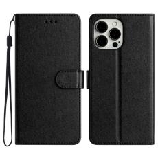  iPhone 16 Pro Max Fodral Silk Textur Med Snodd Svart