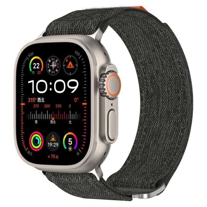 Bild 2,  Apple Watch 38/40/41/42 mm Armband Justerbart Nylon Svart