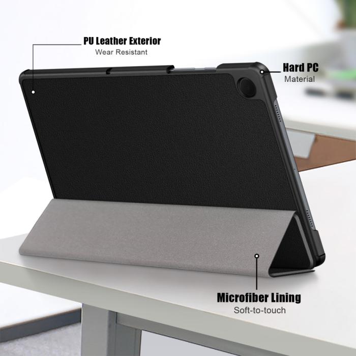 Bild 6,  Samsung Galaxy Tab A9 Plus Fodral Tri-Fold PU Läder Svart