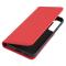  Samsung Galaxy S22 Fodral Flip Läder Med Kortfack Röd