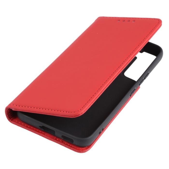 Bild 6,  Samsung Galaxy S22 Fodral Flip Läder Med Kortfack Röd