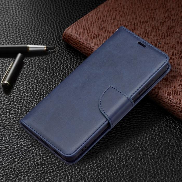 Bild 6,  Samsung Galaxy S21 FE Fodral Solid Shark Läder Blå