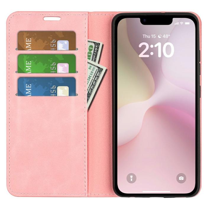 Bild 2,  iPhone 17e / 16e Fodral Flip Skin Touch Rosa