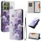  Motorola Edge 70 Fodral Med Tryck Lila Rosor