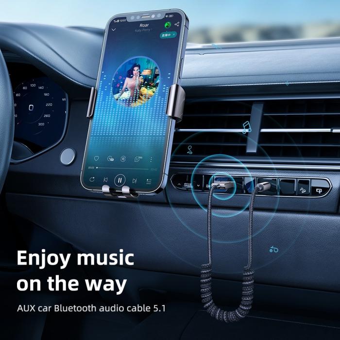 Bild 2, MCDODO Mcdodo 1.2m Bluetooth AUX Ljudadapter För Bilen Svart
