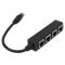  4in1 RJ45 Hubb/Nätverksadapter Svart