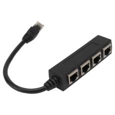  4in1 RJ45 Hubb/N&auml;tverksadapter Svart