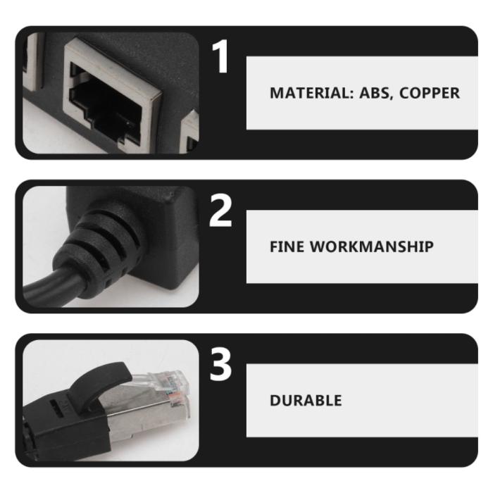 Bild 4,  4in1 RJ45 Hubb/Nätverksadapter Svart