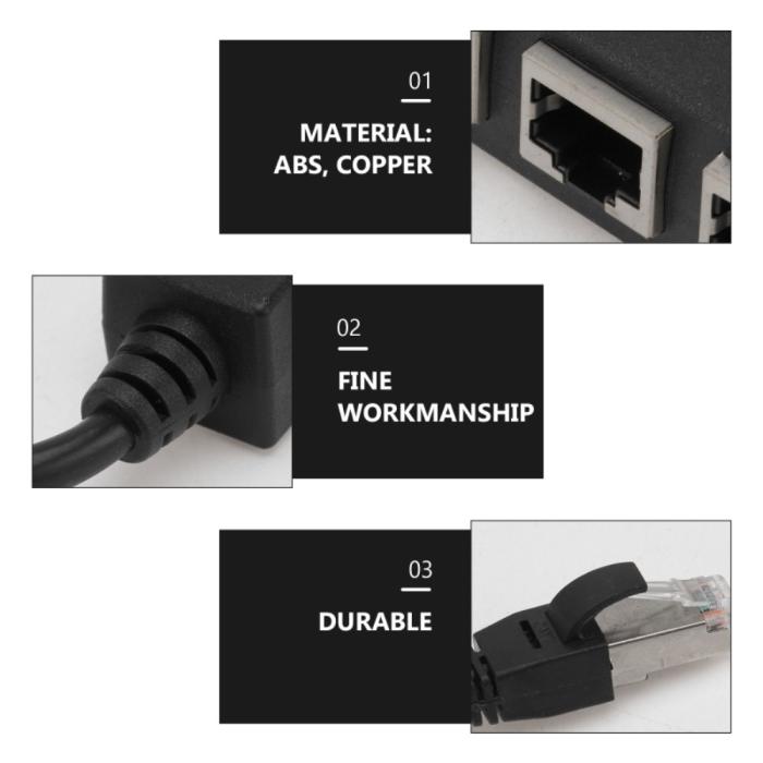 Bild 5,  4in1 RJ45 Hubb/Nätverksadapter Svart