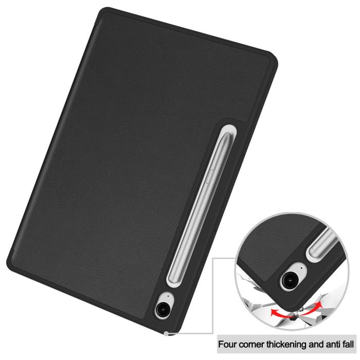 Bild 6,  Samsung Galaxy Tab S10 Lite Fodral Tri-Fold Pennhållare Svart