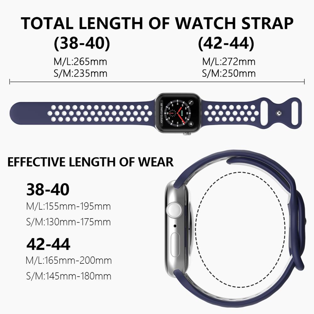ColorPop Sportarmband Dual-Color Apple Watch 42/41/40/38 mm (M/L) Blå/Vit