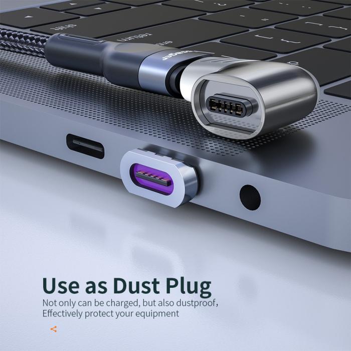 Bild 5, ESSAGER ESSAGER 100W 5A USB-C/USB-C Magnetisk Adapter Svart