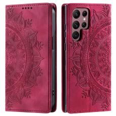  Samsung Galaxy S24 Ultra Fodral Flip Mandala L&auml;der Rosa