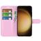  Samsung Galaxy S24 Plus Fodral Litchi Textur Ljus Rosa