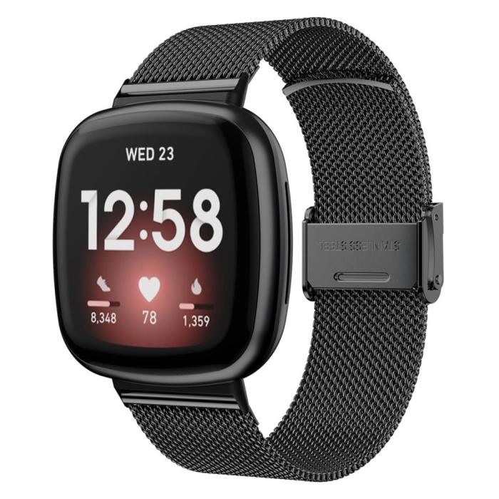 Bild 2,  Fitbit Versa 4/Sense 2 Klockarmband Milanese Svart