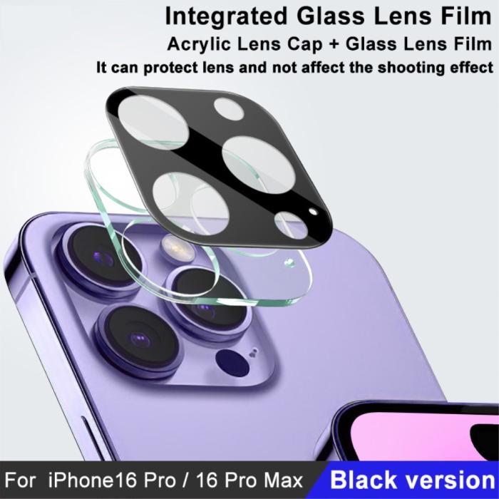 Bild 2, IMAK IMAK iPhone 16 Pro/16 Pro Max Linsskydd Härdat Glas Svart