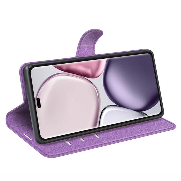 Bild 3,  Honor Magic7 Lite Fodral Litchi Läder Lila