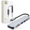 Tech-Protect Tech-Protect 6in1 USB-C Hub USB/USB-C/Minneskortläsare Grå
