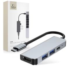 Tech-Protect Tech-Protect 4in1 USB-C Hub USB-A / HDMI / USB-C Gr&aring;