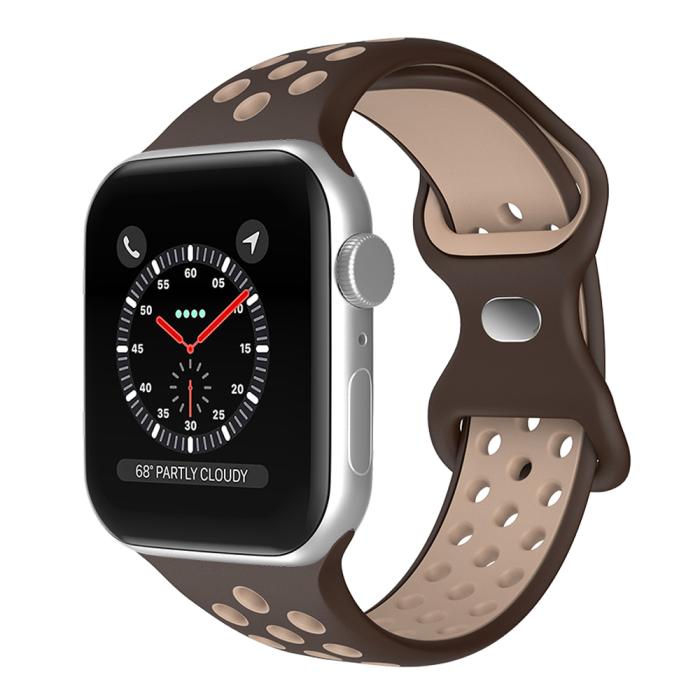 Bild 2, ColorPop Sportarmband Dual-Color Apple Watch 42/41/40/38 mm (M/L) Brun