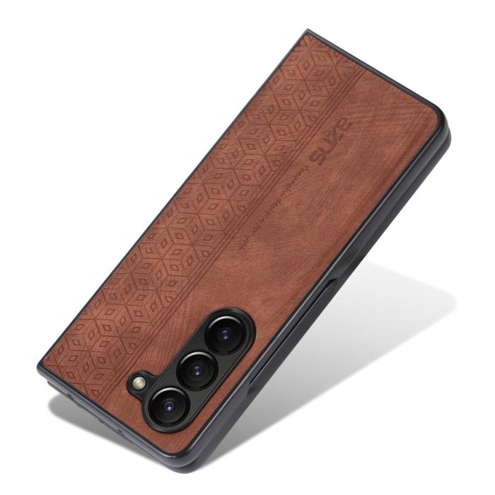 Bild 3, AZNS AZNS Galaxy Z Fold 5 Fodral Med Tryck Brun