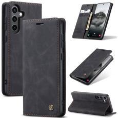 CASEME CASEME Samsung Galaxy S25 Plus Fodral Flip Retro L&auml;der Svart