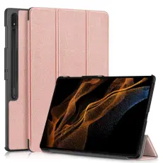  Samsung Galaxy Tab S9 Ultra Fodral Tri-Fold Ros&eacute;guld