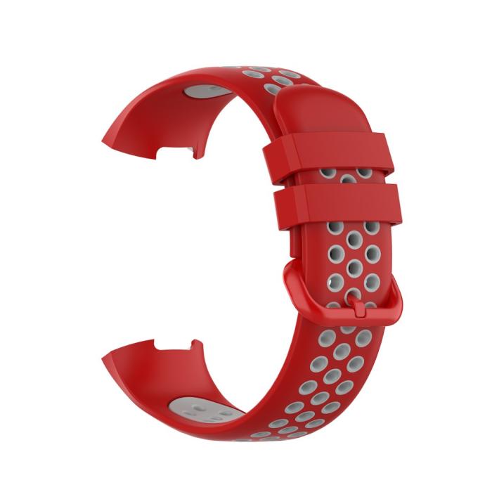 Bild 4,  Fitbit Charge 4/3 Silikon Träningsarmband Röd/Grå
