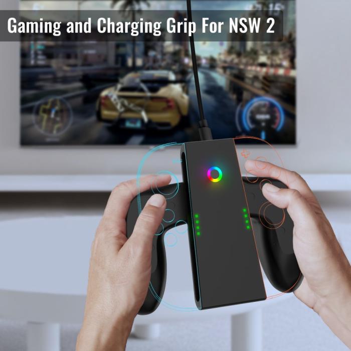 Bild 2, JYS JYS Nintendo Switch 2 Joy-Con Charging Grip Svart