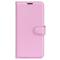  Samsung Galaxy S24 Plus Fodral Litchi Textur Ljus Rosa