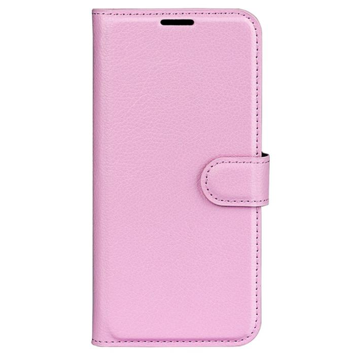 Bild 5,  Samsung Galaxy S24 Plus Fodral Litchi Textur Ljus Rosa