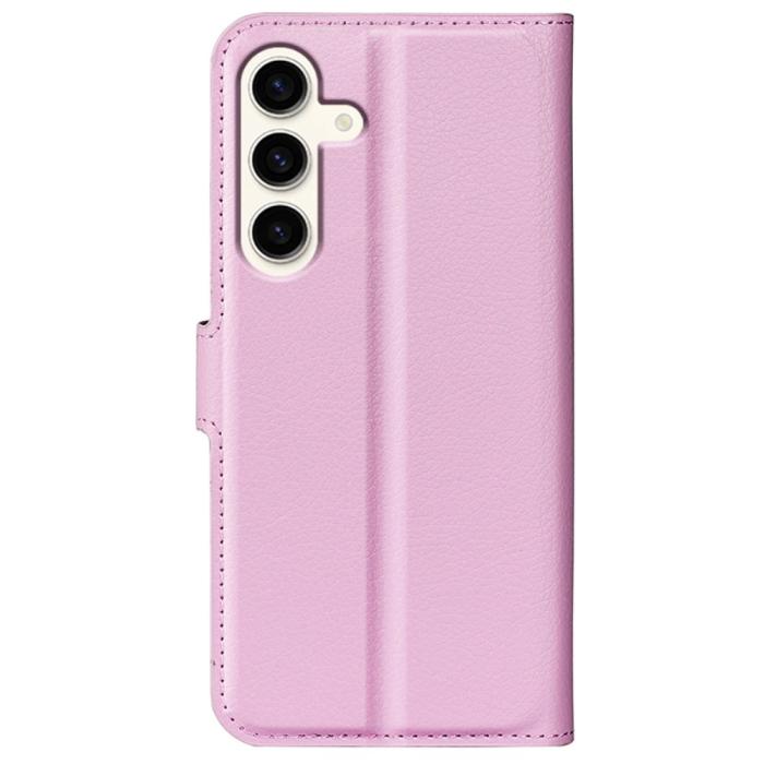 Bild 6,  Samsung Galaxy S24 Plus Fodral Litchi Textur Ljus Rosa