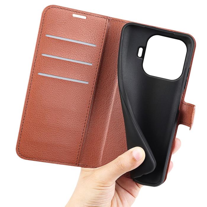 Bild 3,  Xiaomi 17T Pro Fodral Litchi Läder Brun