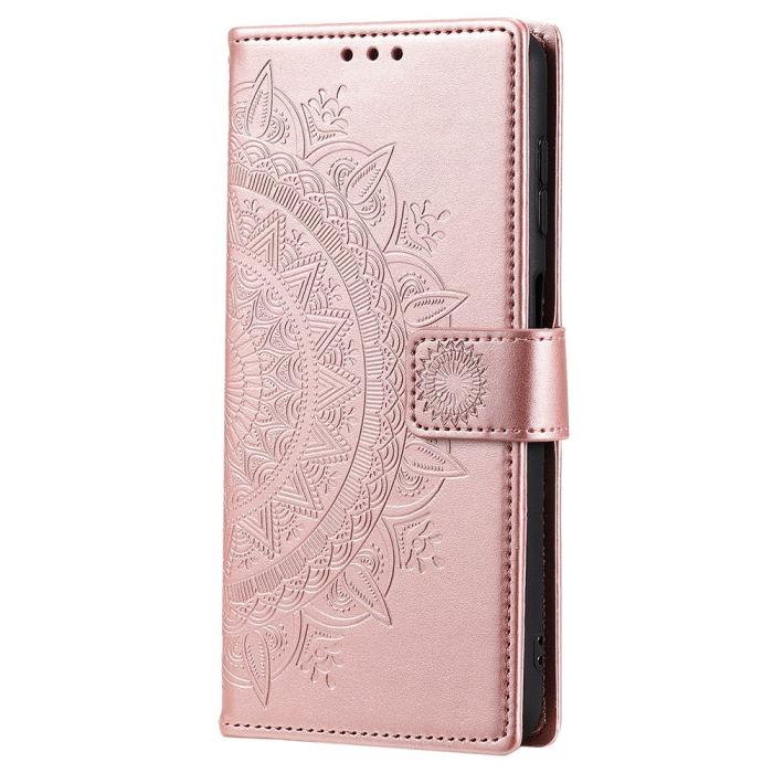 Bild 4,  Samsung Galaxy A54 5G Fodral Mandala Läder Roséguld