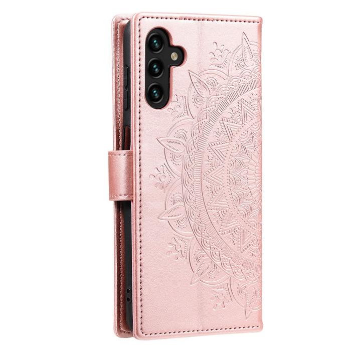 Bild 5,  Samsung Galaxy A54 5G Fodral Mandala Läder Roséguld