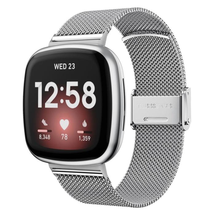Bild 2,  Fitbit Versa 4/Sense 2 Klockarmband Milanese Silver