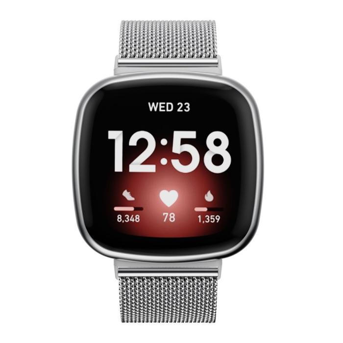 Bild 3,  Fitbit Versa 4/Sense 2 Klockarmband Milanese Silver