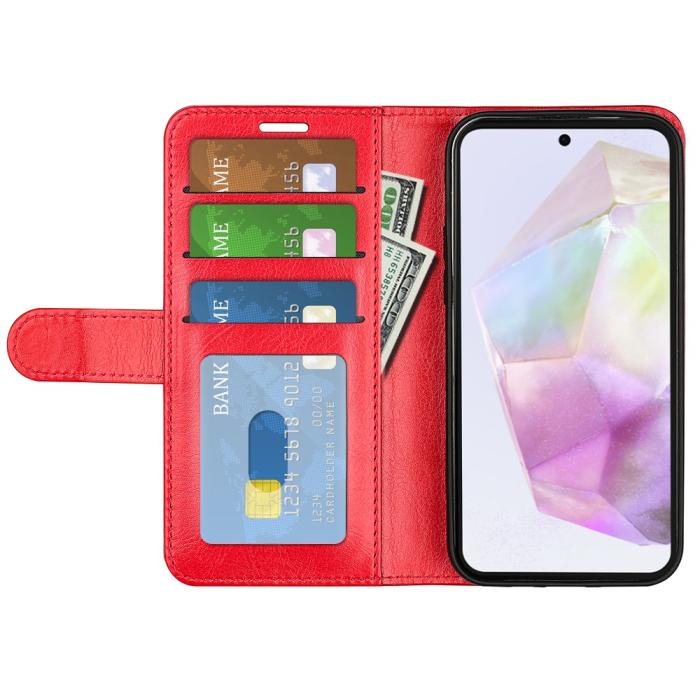 Bild 2,  Samsung Galaxy A36 5G/A56 5G Fodral Crazy Horse Läder Röd